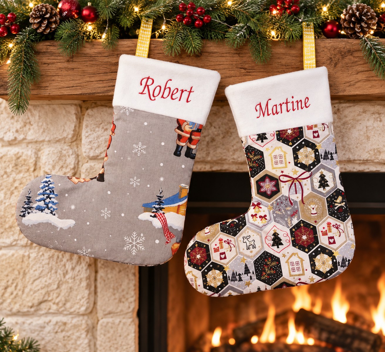 Bottes de Noël personnalisées — Robert et Martine